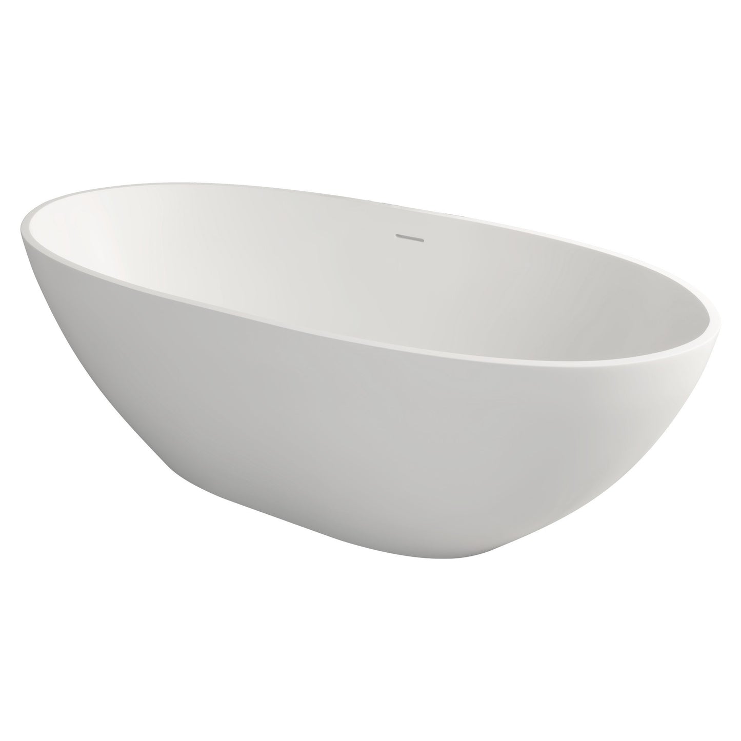 Mew 65" Solid Surface Freestanding Soaking Bathtub - Matte White