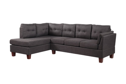 Dalia Linen Modern Sectional Sofa with Left Facing Chaise - Dark Gray