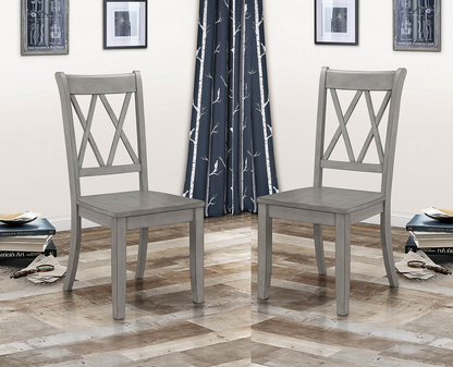 Double-X  Dining Chair (Set of 2) - Gray
