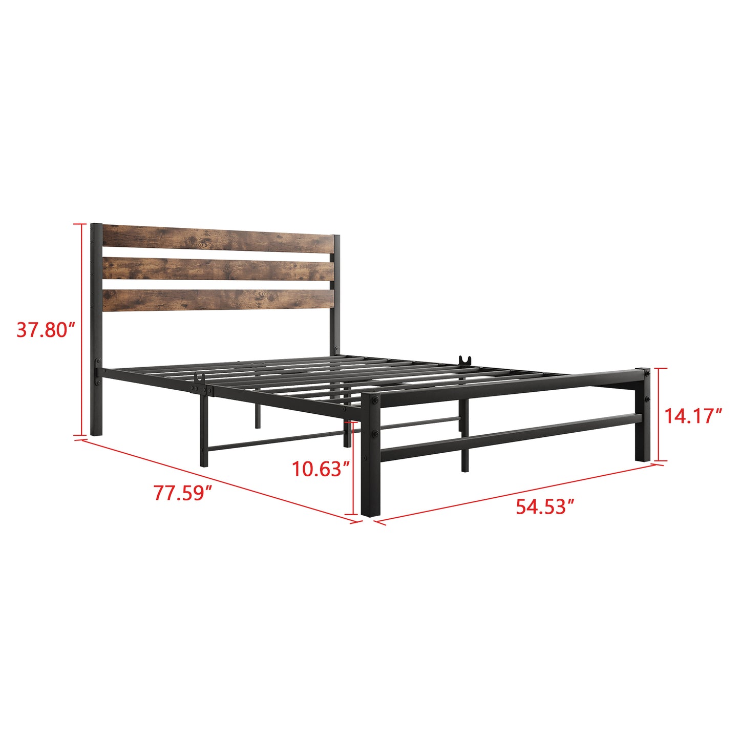 Kom Full Size Platform Bed Frame - Black