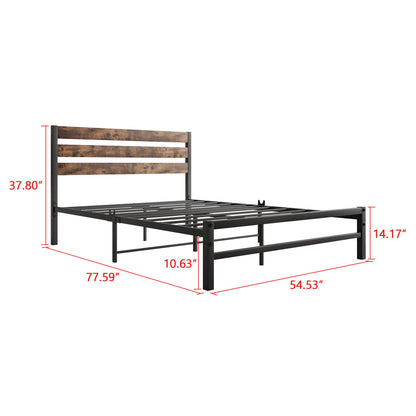 Kom Full Size Platform Bed Frame - Black