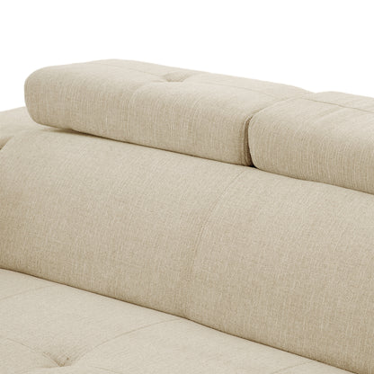 Tumic Pull-Out Sofa Bed L-Shape Sectional Sofa - Beige