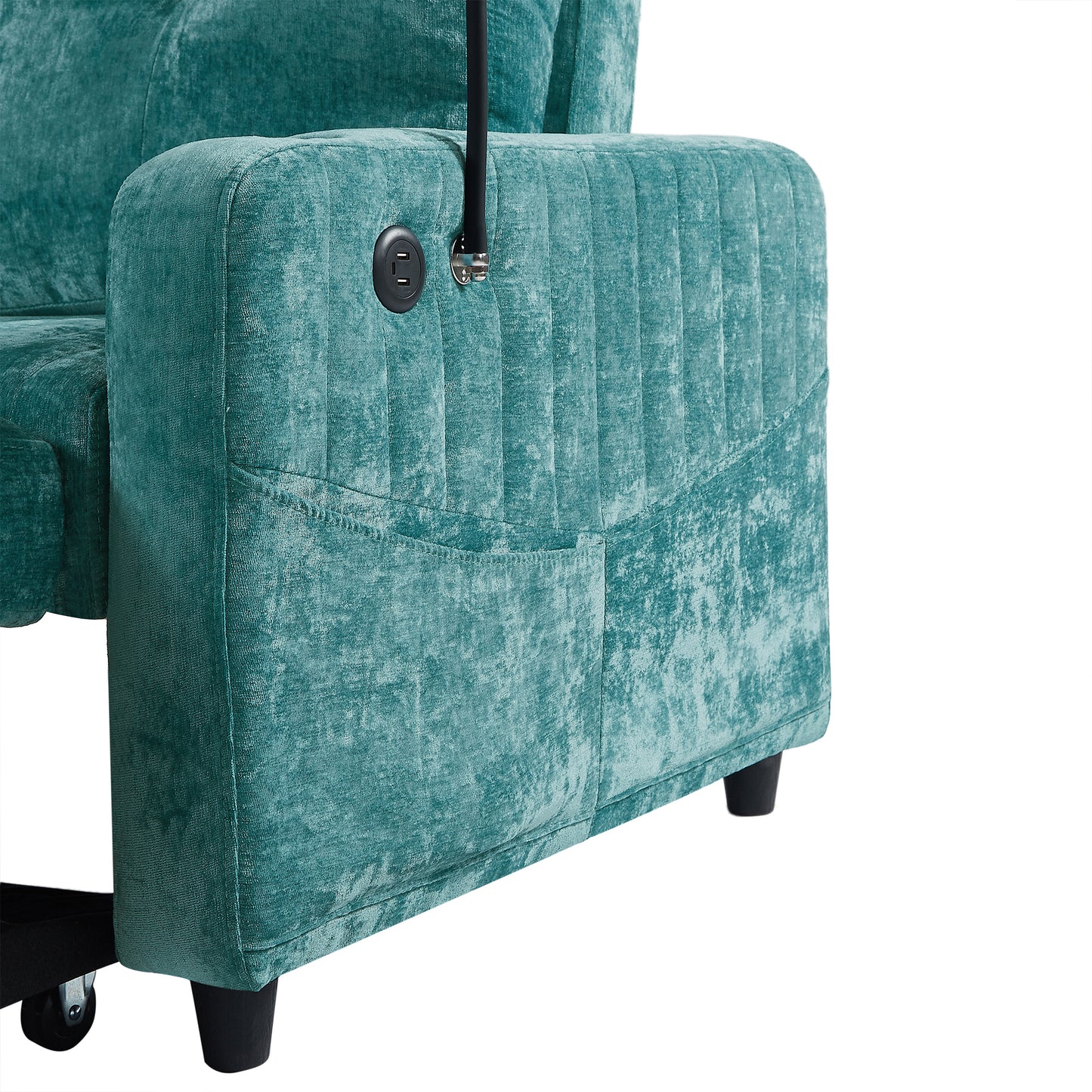 Rita Loveseat Pull-out Sofa Bed with Adjustable Backrest - Teal