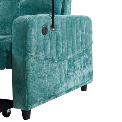 Rita Loveseat Pull-out Sofa Bed with Adjustable Backrest - Teal