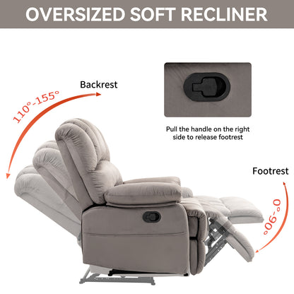 Diva Large Fabric Recliner Chair - Gray