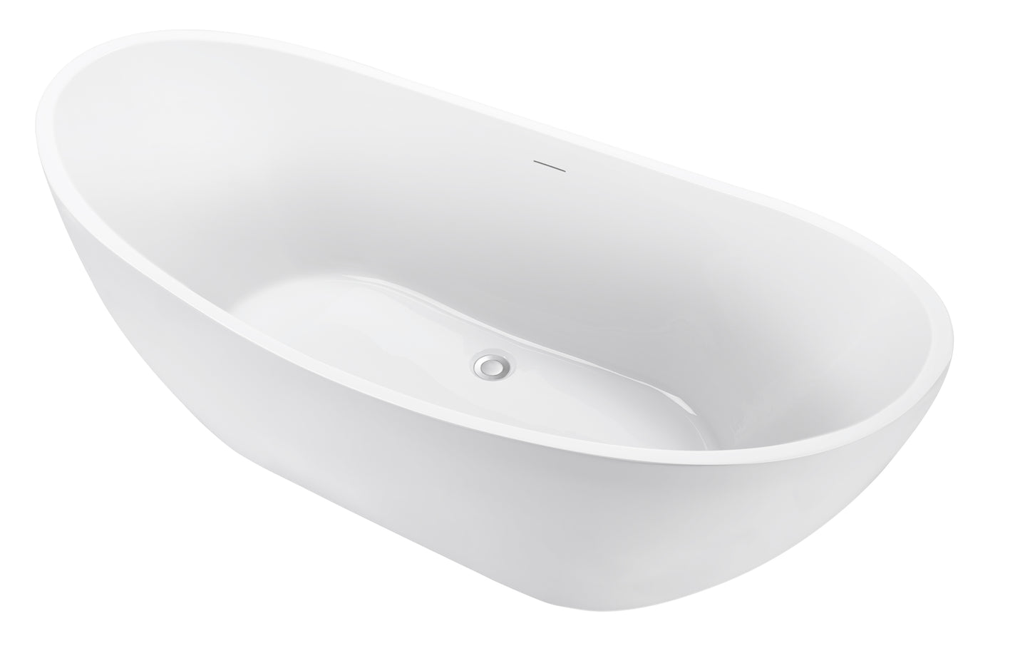 Osha 67"  Acrylic Freestanding Soaking Bathtub  - White