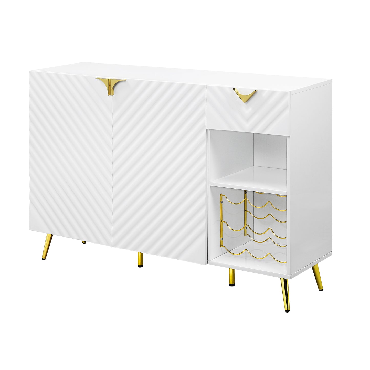 Gaines High Gloss Finish Sideboard Buffet - White