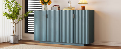 Lyons 4 Wavy Doors Ample Storage Space Sideboar - Teal