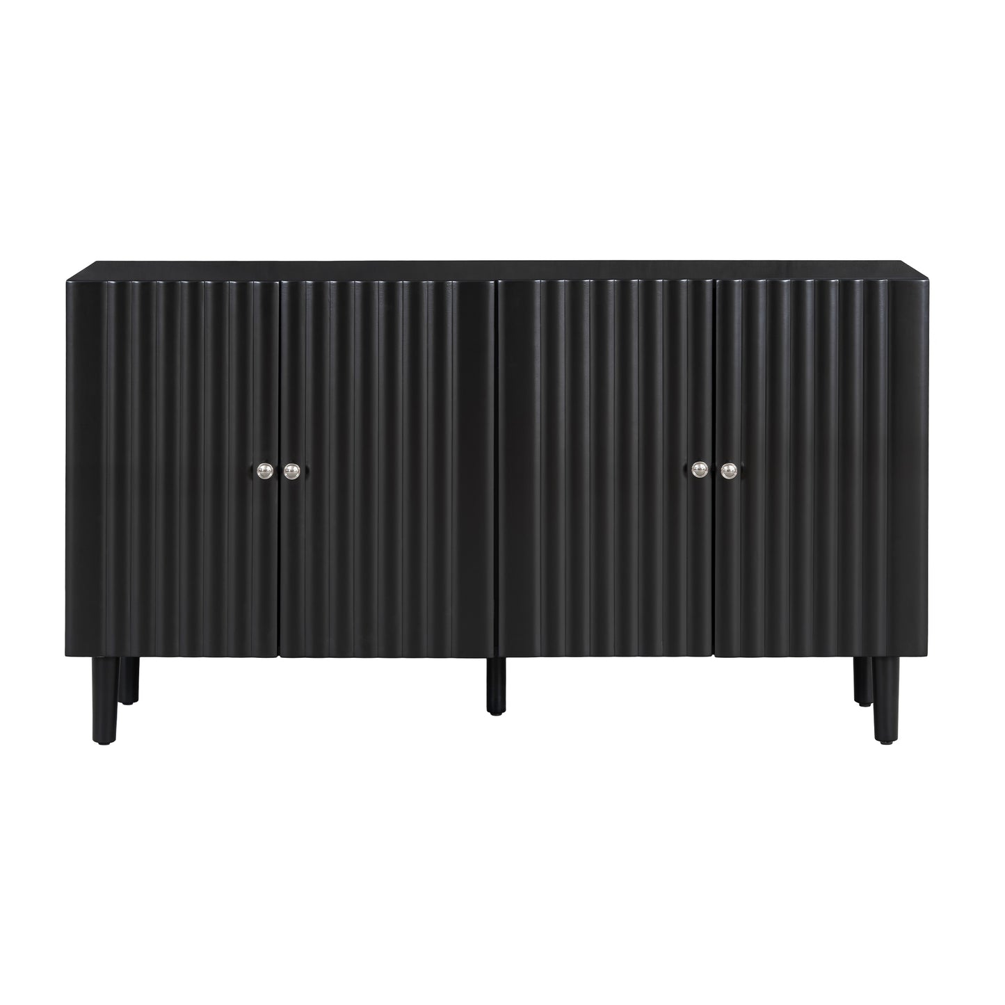 Butler Wavy Pattern Doors Sideboard Buffet - Black