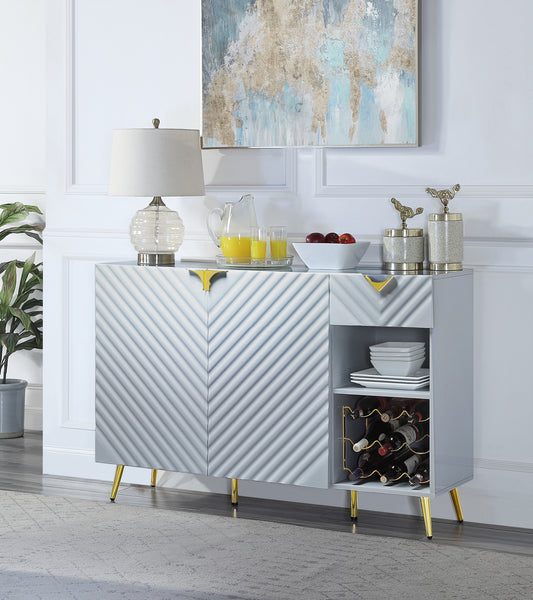Gaines High Gloss Finish Sideboard Buffet - Gray
