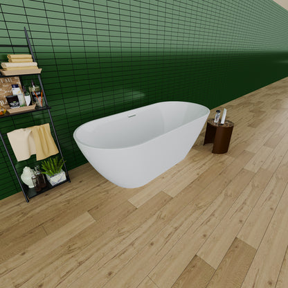 Sleek  67" Acrylic Freestanding Soaking Bathtub - White