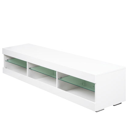 Bruso LED TV Stand Entertainment Center - White
