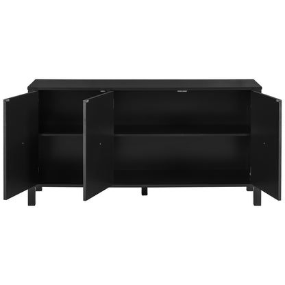 Evie Artistic Three-Door Sideboard Buffet - Black