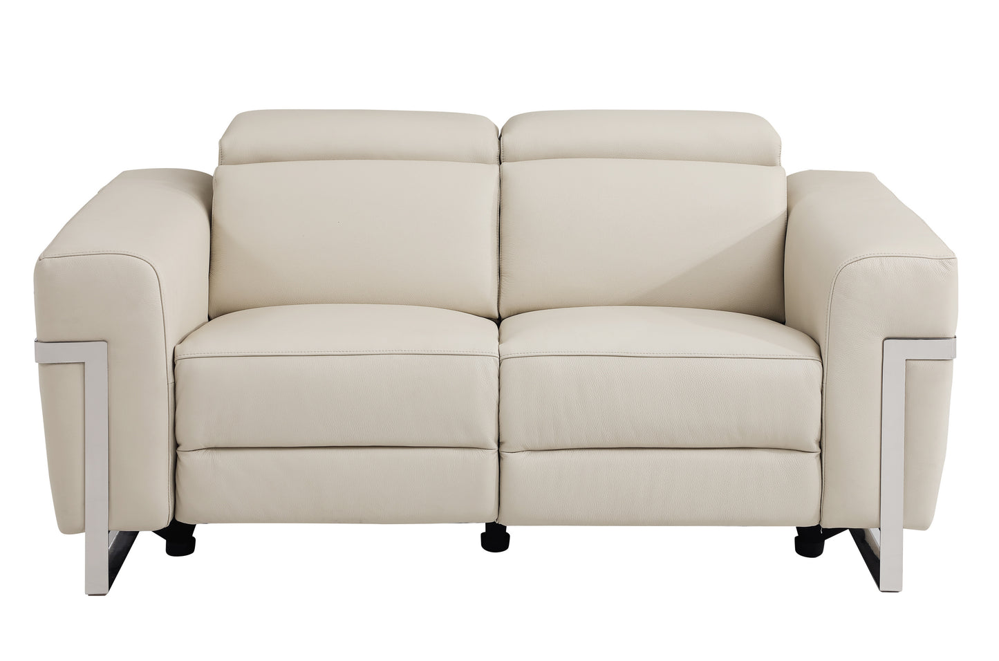 Regal Top Grain Italian Leather Loveseat with Power Recliner - Beige