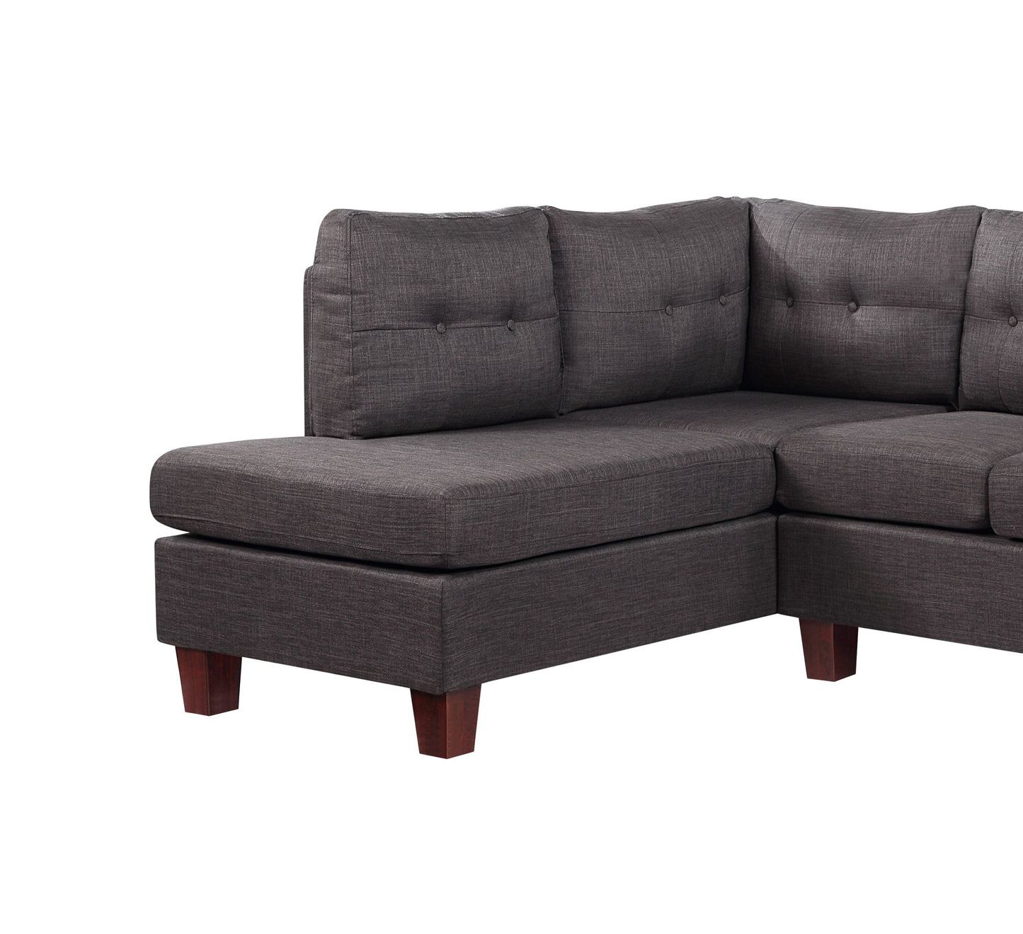Dalia Linen Modern Sectional Sofa with Left Facing Chaise - Dark Gray