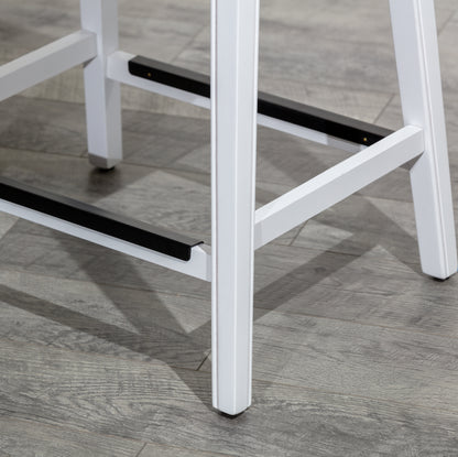 Counter Height Saddle Stool,  Leather Seat