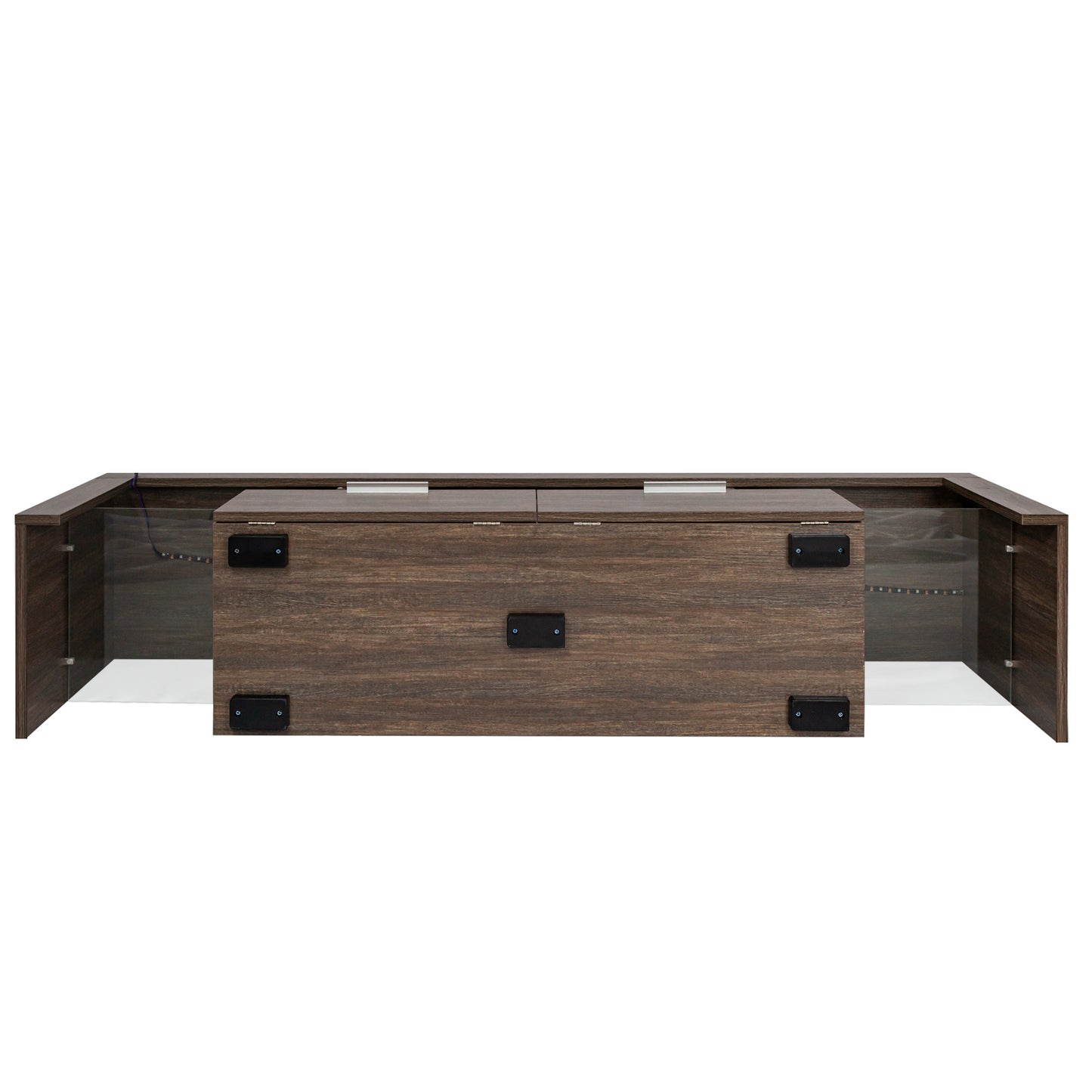 Nova 65 inches TV Stand with LED Lights - Brown