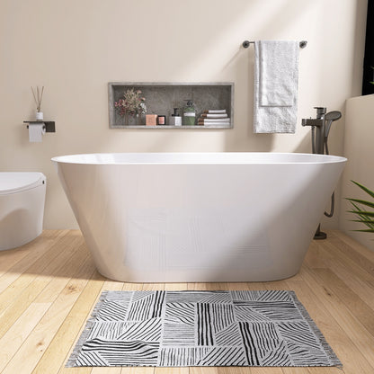 Madison 59" Minimalist  Acrylic Freestanding Soaking Bathtub  -  Gloss White
