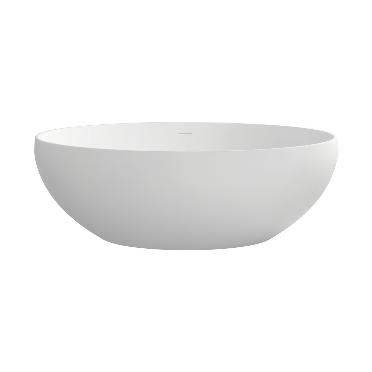 Roni 67" Solid Surface Freestanding Soaking Bathtub - Matte White