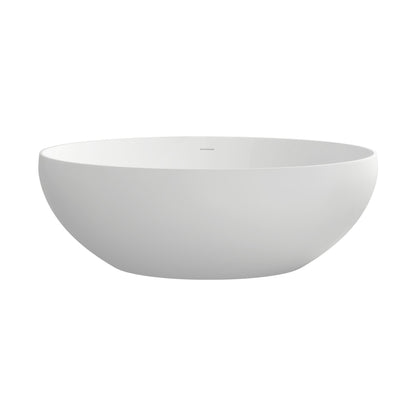 Roni 67" Solid Surface Freestanding Soaking Bathtub - Matte White