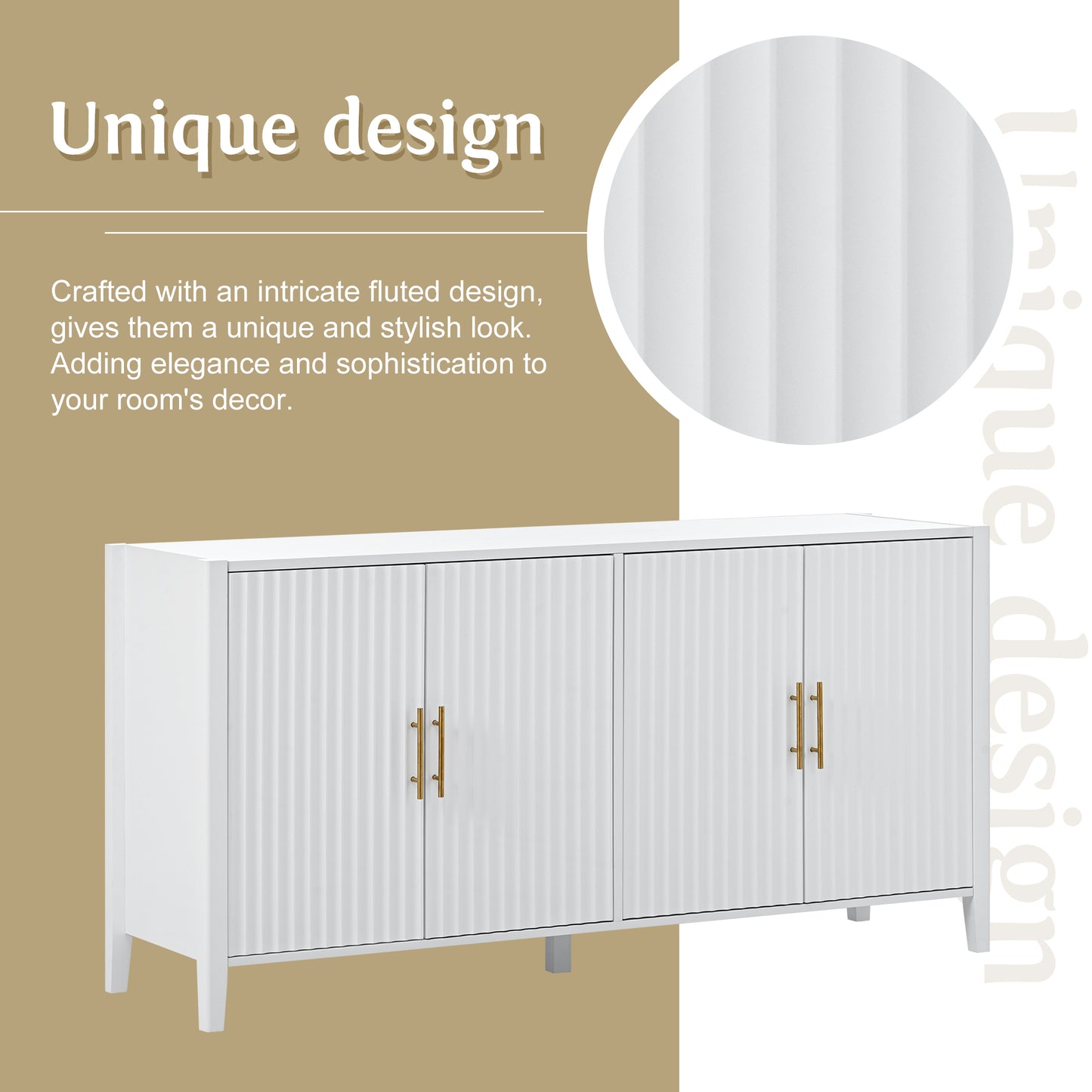 Kito Sideboard Accent Cabinet - White