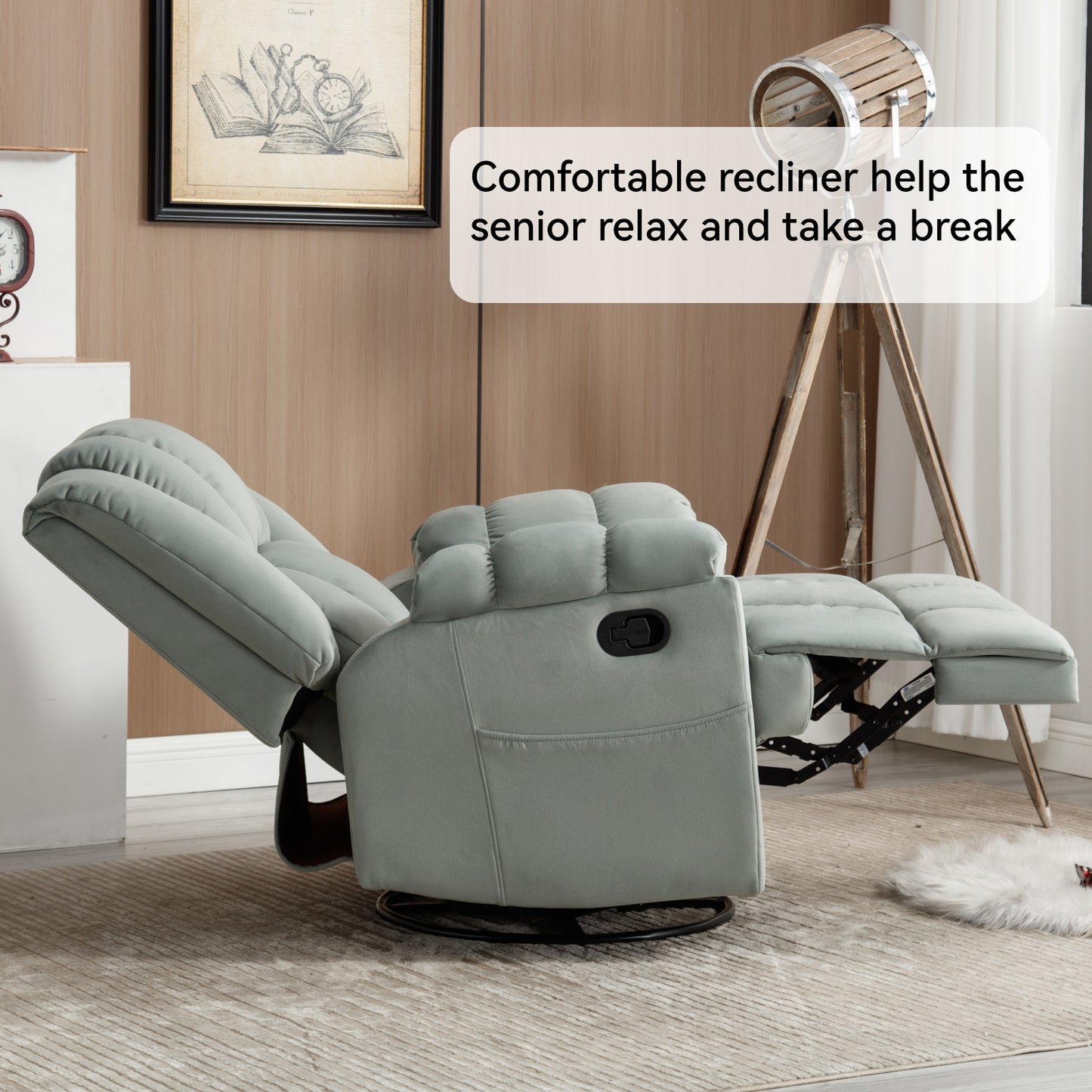 Nash Fabric Manual Recliner Chair - Green