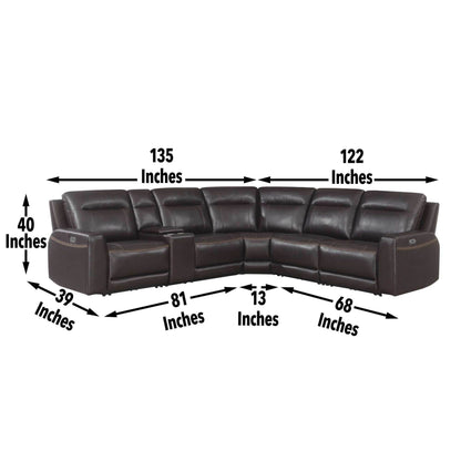 Anthony  Dual Power Leather Sectional Sofa