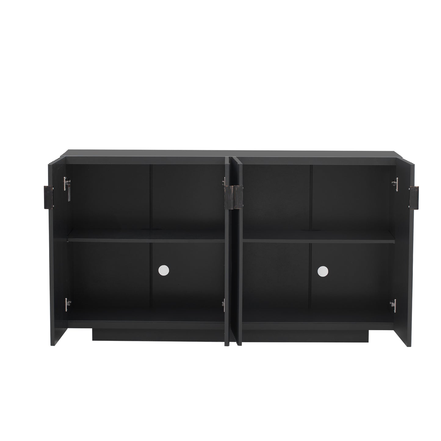 Lyons 4 Wavy Doors Ample Storage Space Sideboar - Black