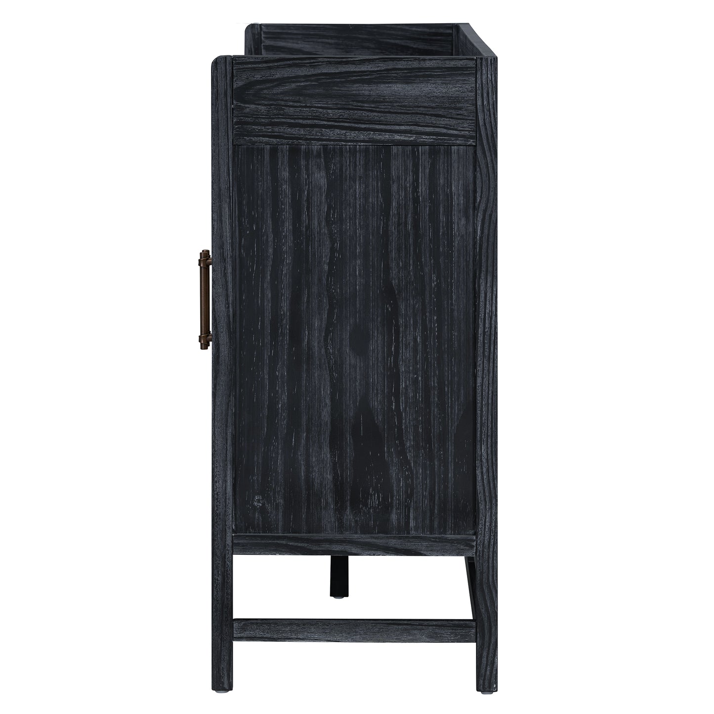Hana Rattan Doors Sideboard Buffet - Black