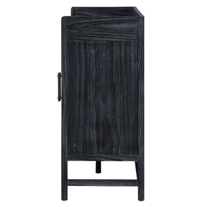Hana Rattan Doors Sideboard Buffet - Black