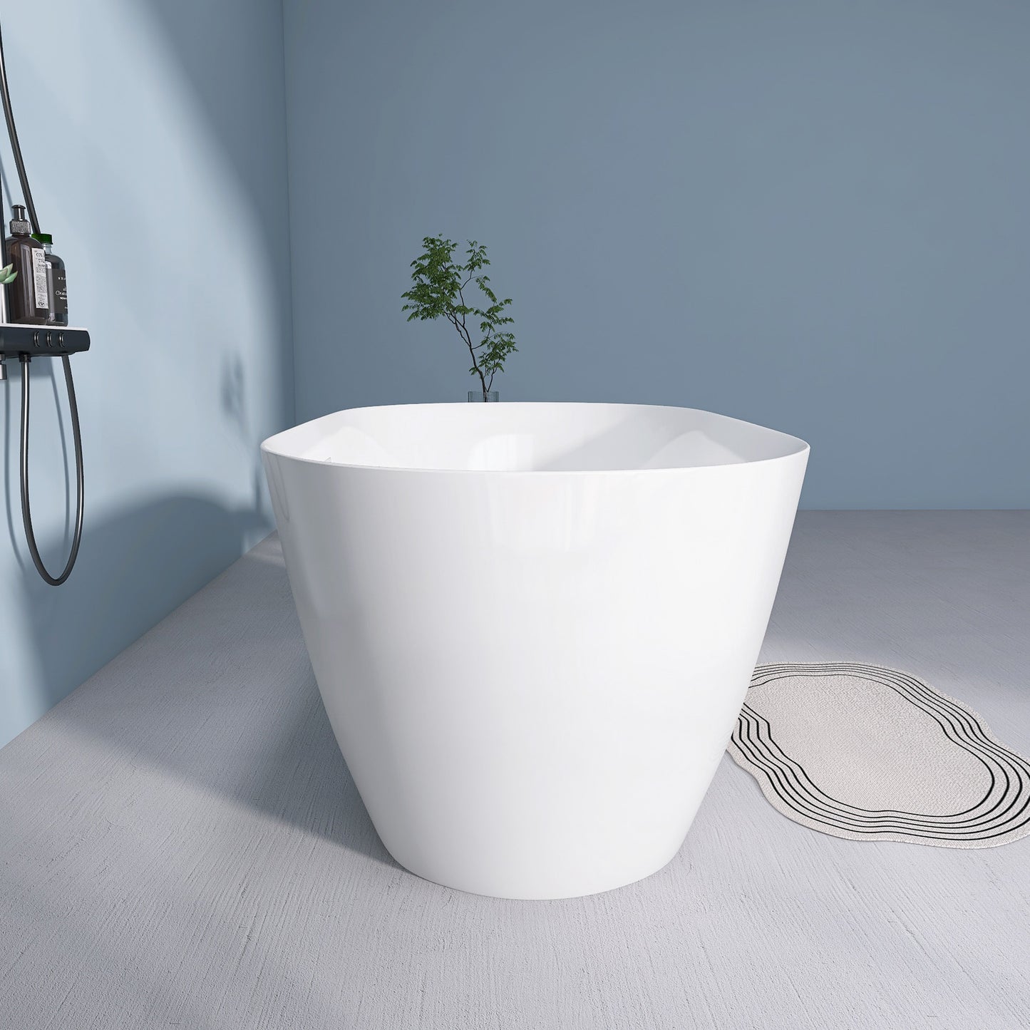 Nuvo 59" Acrylic Free Standing Oval Shape Soaking Tub - Gloss White