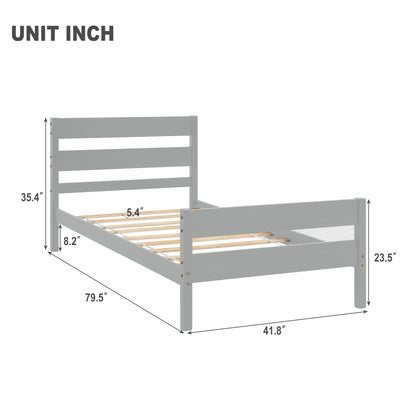 Saba Twin Size Platform Bed Frame - Gray