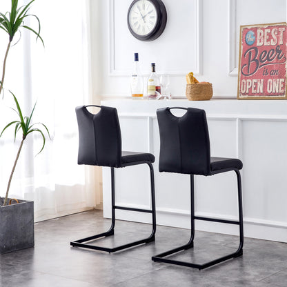 Regal PU Chair Barstool - Black Set of 2