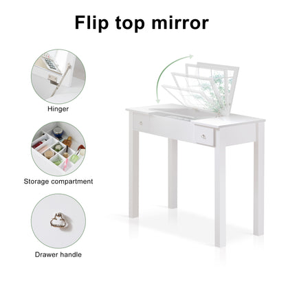 Huda Accent Vanity Table with Flip-Top Mirror