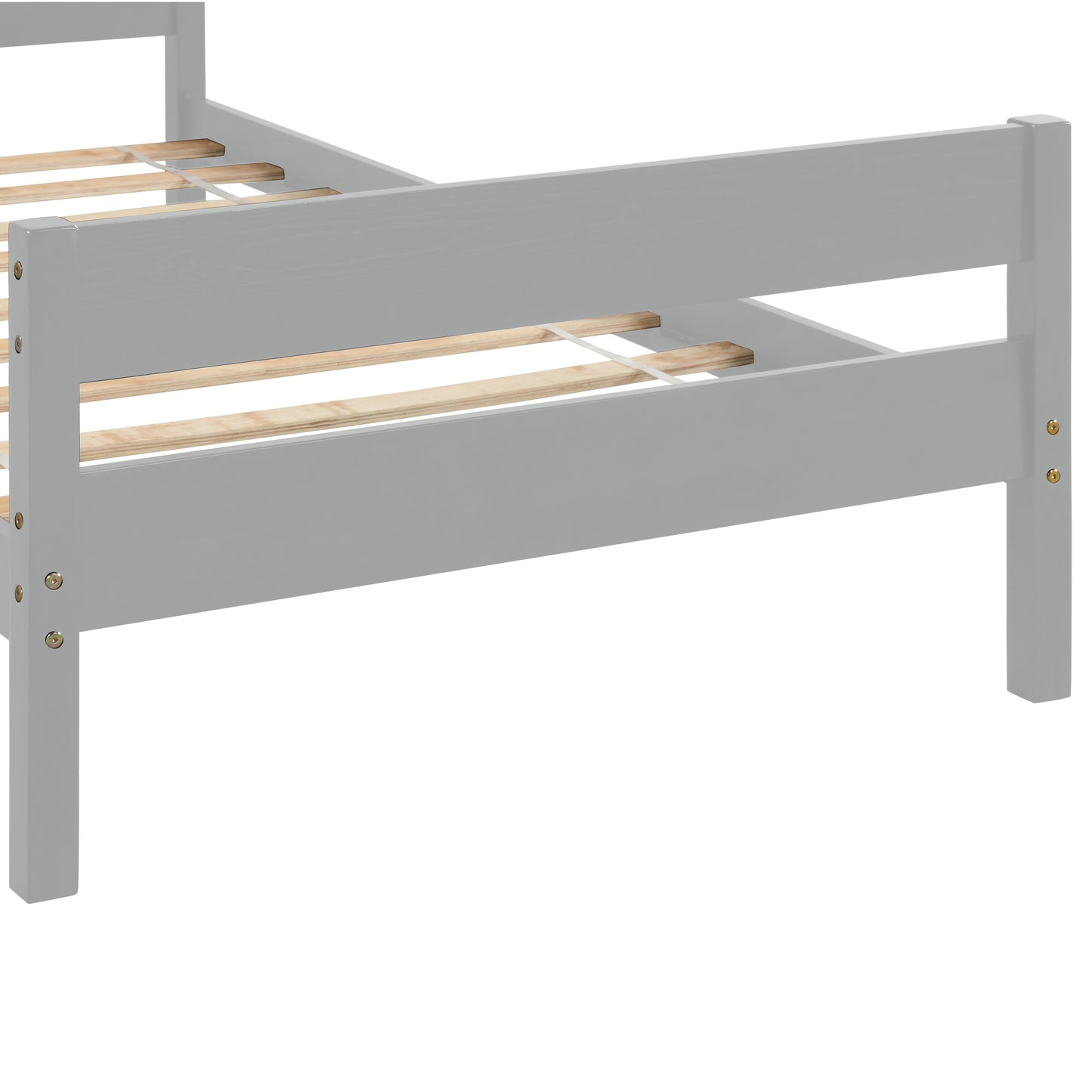 Saba Twin Size Platform Bed Frame - Gray