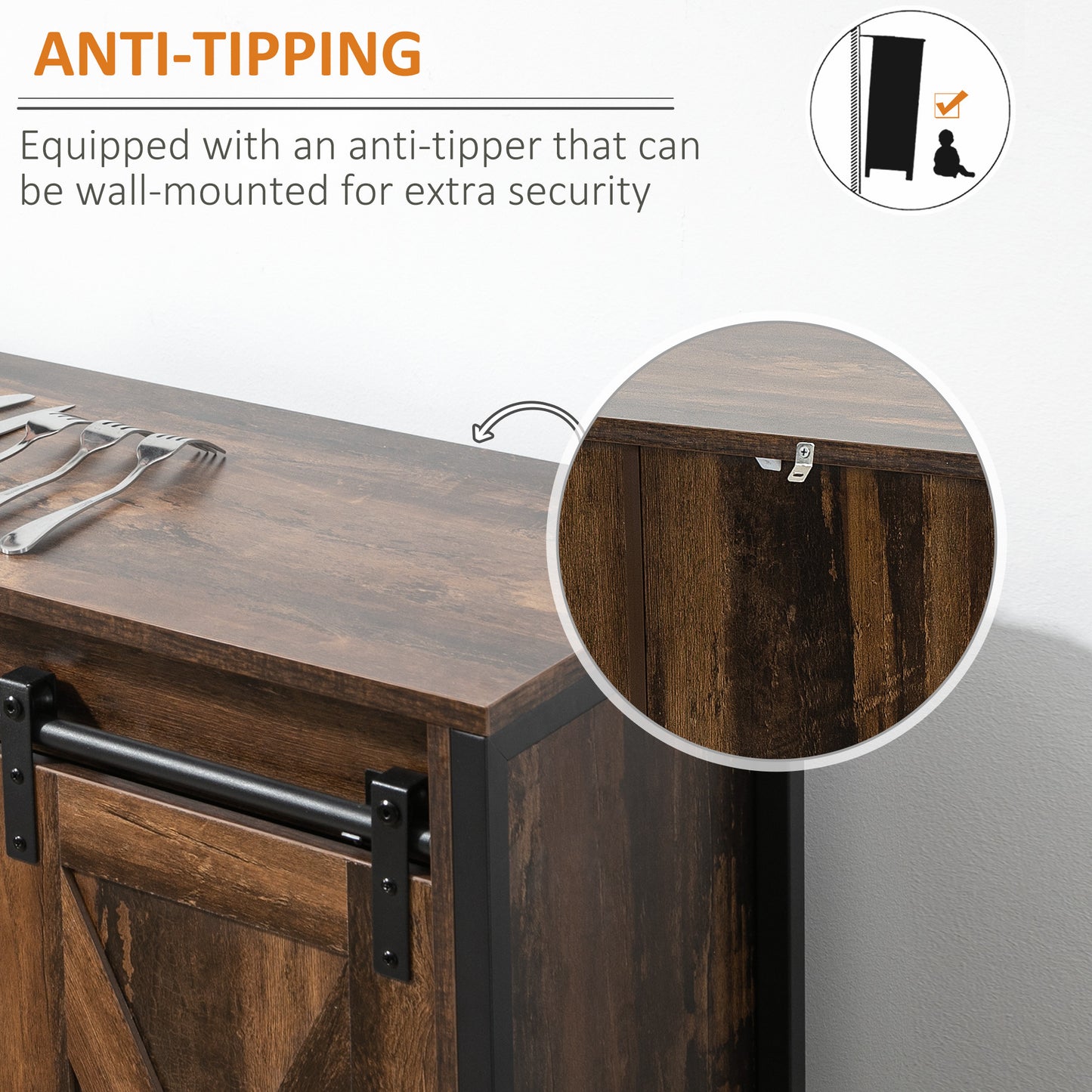 Decora Industrial Sideboard Buffet Cabinet