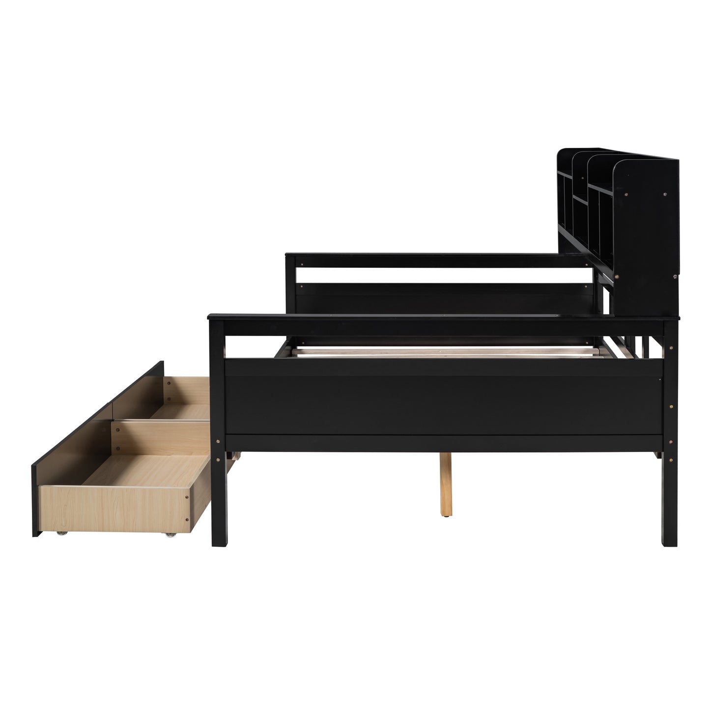 Ozi Full Size Metal Daybed with 2 Drawers - Espresso