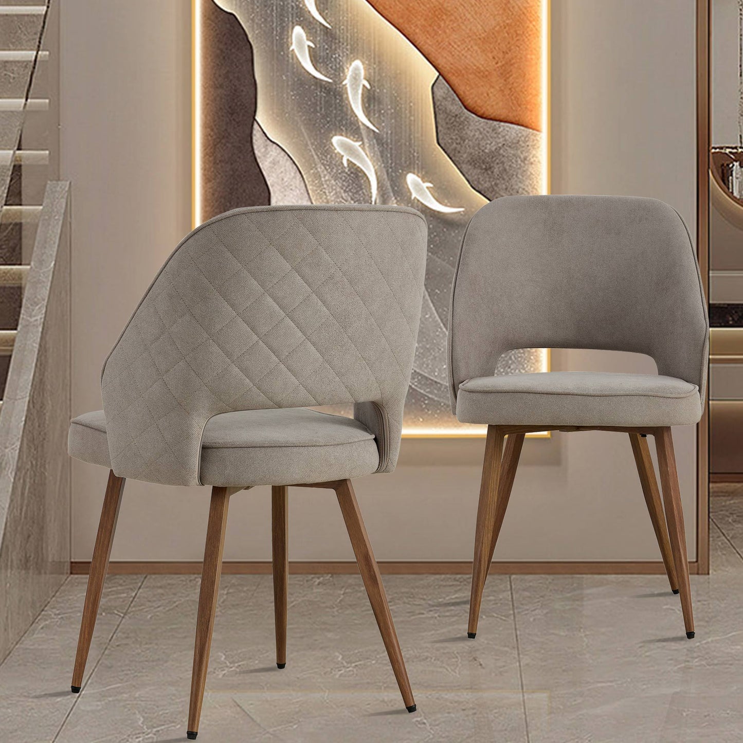 Spencer Dining Chairs with Metal Leg (Set of 4) - Gray