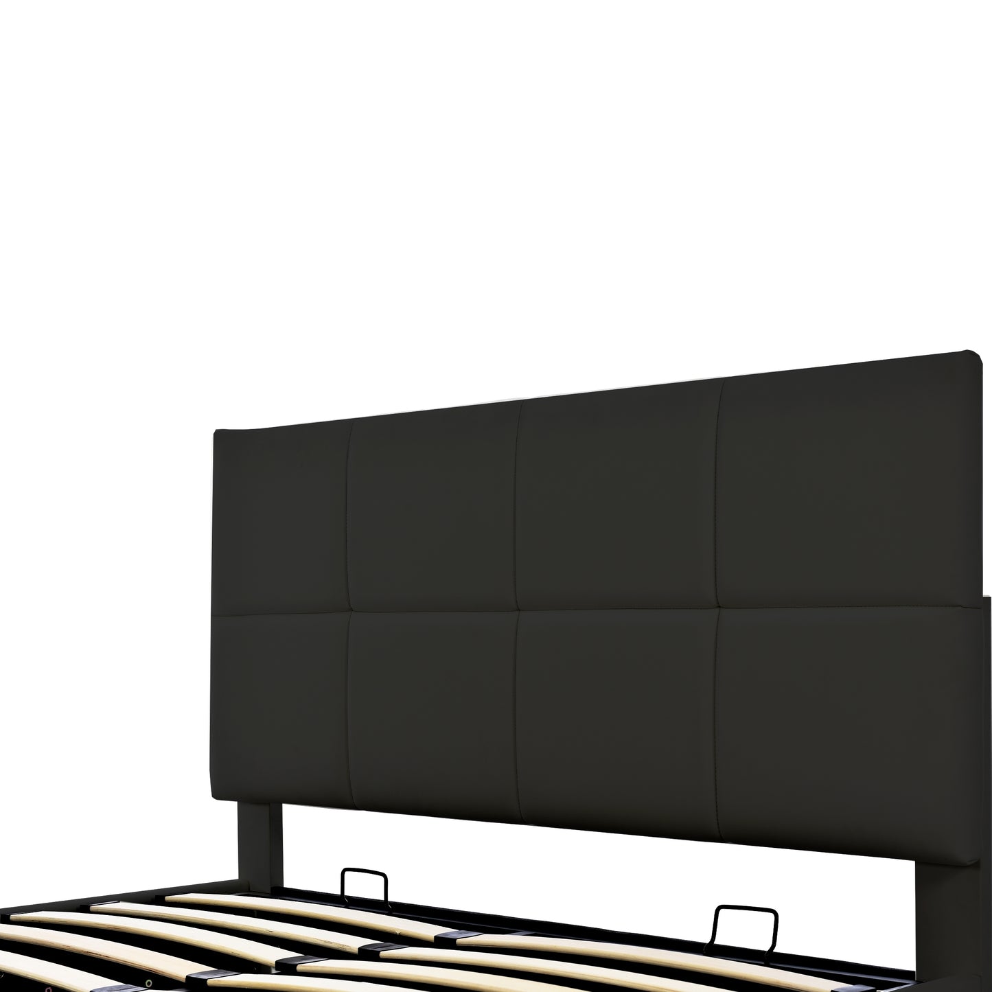 Lino Full Size PU Storage Bed w Hydraulic System - Black