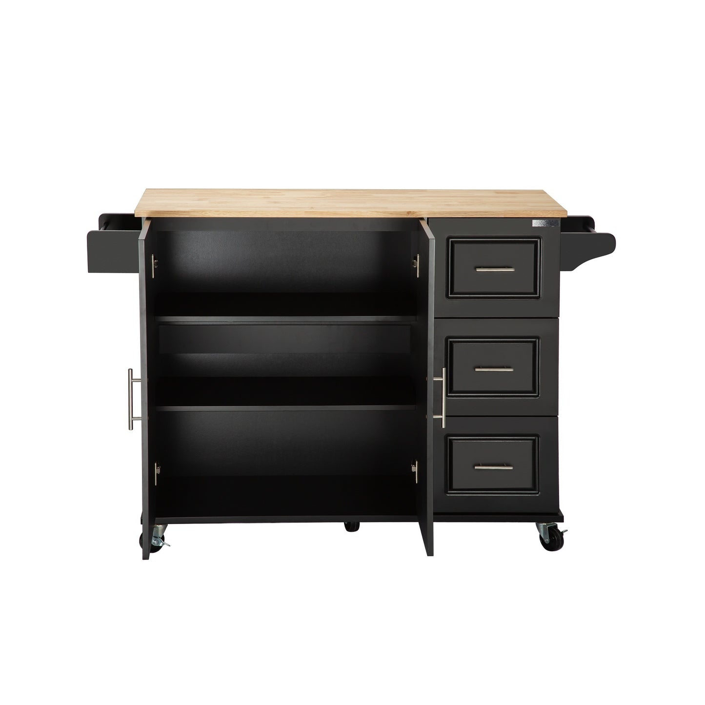 Marvel Kitchen Island & Kitchen Cart  - - Black