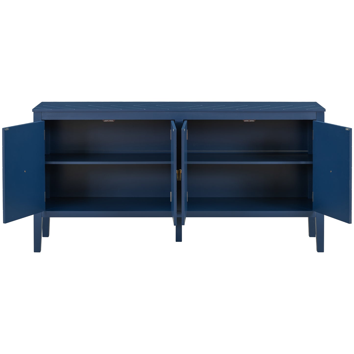 Briony Geometric Line Patterns Sideboard Buffet - Navy Blue