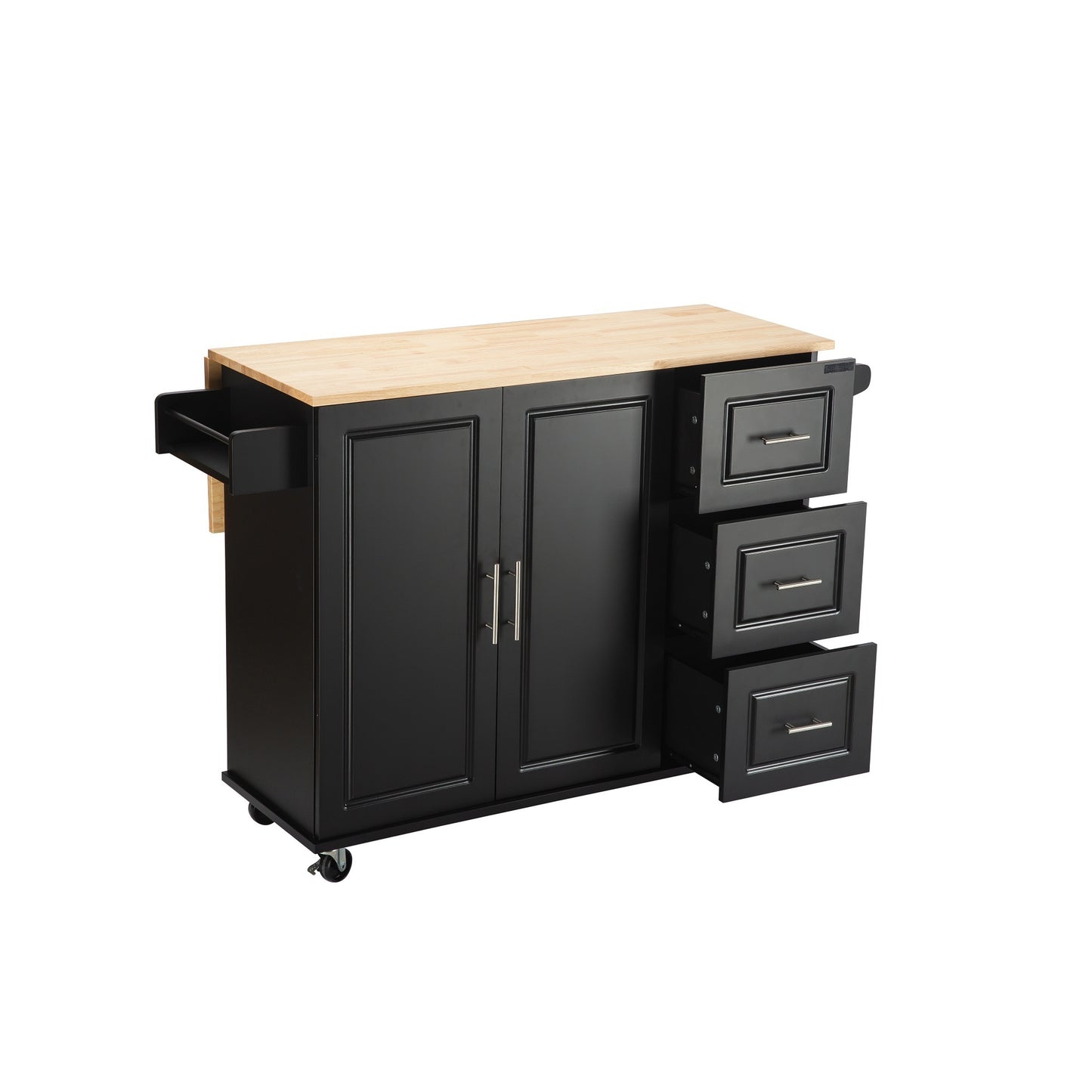 Marvel Kitchen Island & Kitchen Cart  - - Black