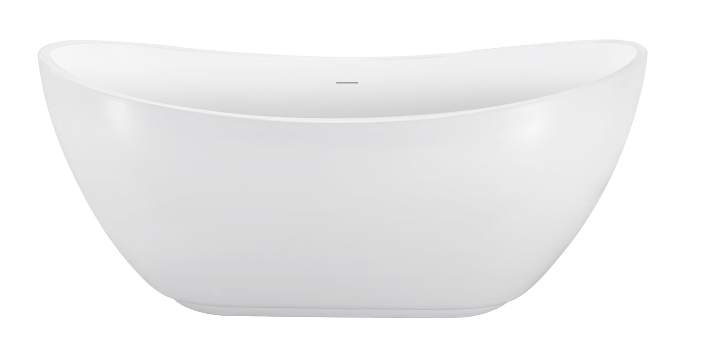 Osha 67"  Acrylic Freestanding Soaking Bathtub  - White