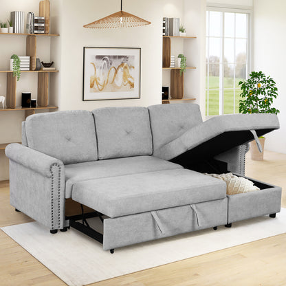 Otto Convertible Sleeper Sofa Bed W Storage - Gray