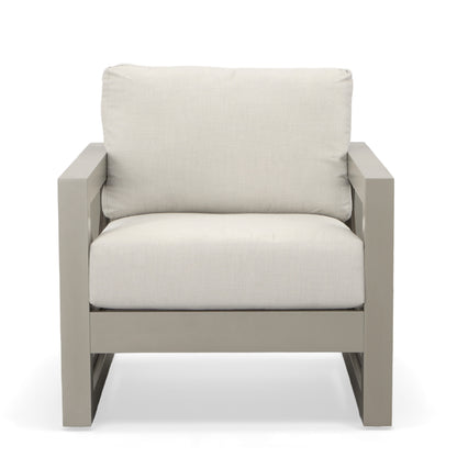 Chamo Outdoor Patio Beveled Panels Armchair - Tan