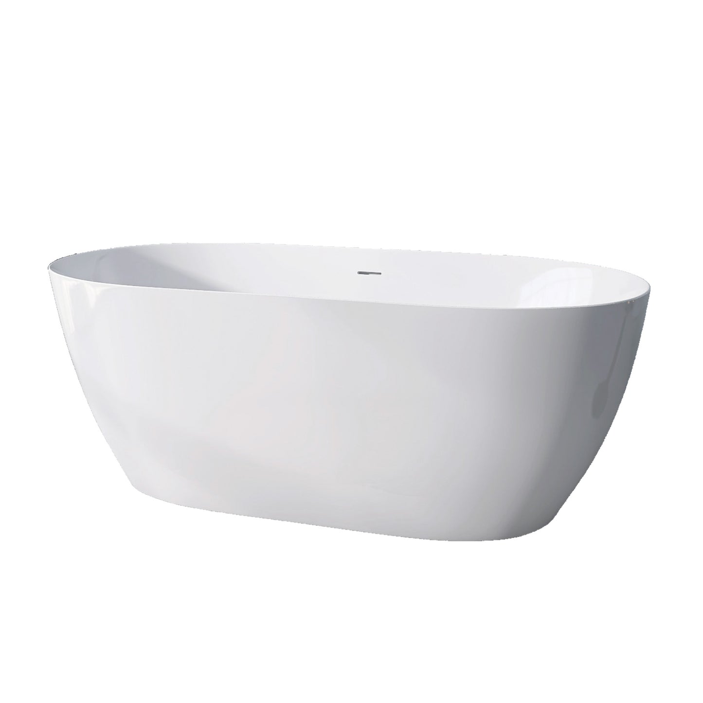 Nuvo 59" Acrylic Free Standing Oval Shape Soaking Tub - Gloss White