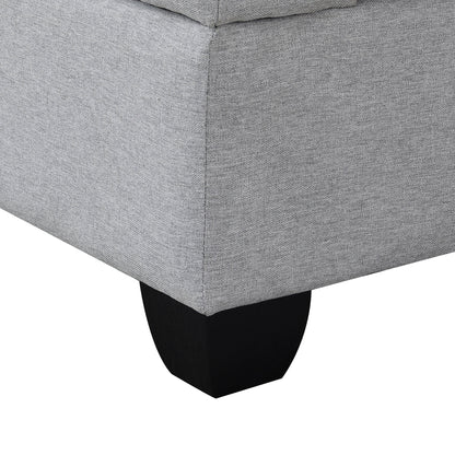 Aria 5-Seat Modular Sectional Set with Convertible Ottoman - Gray