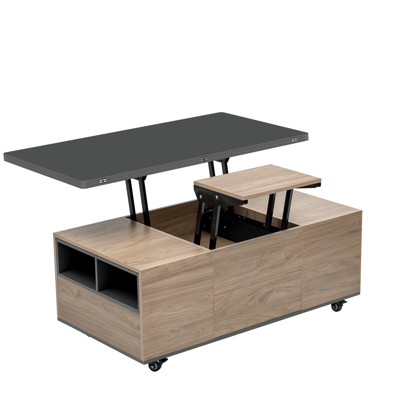 Regalia Modern Lift Top Coffee - Walnut & Black
