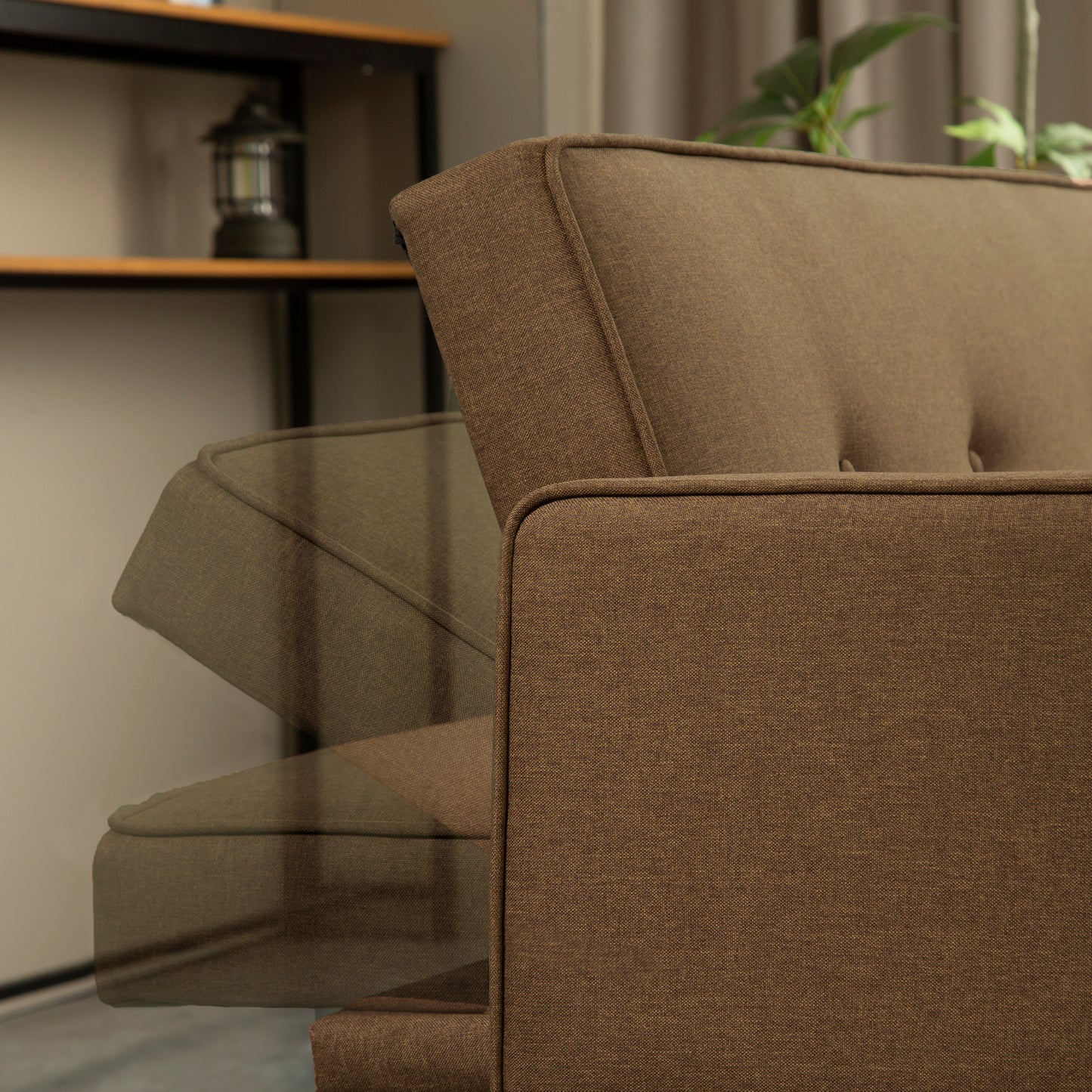 Aziza Convertible Sofa Bed - Dark Brown