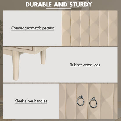 Celeste Convex Pattern Doors Sideboard Buffet - Almond